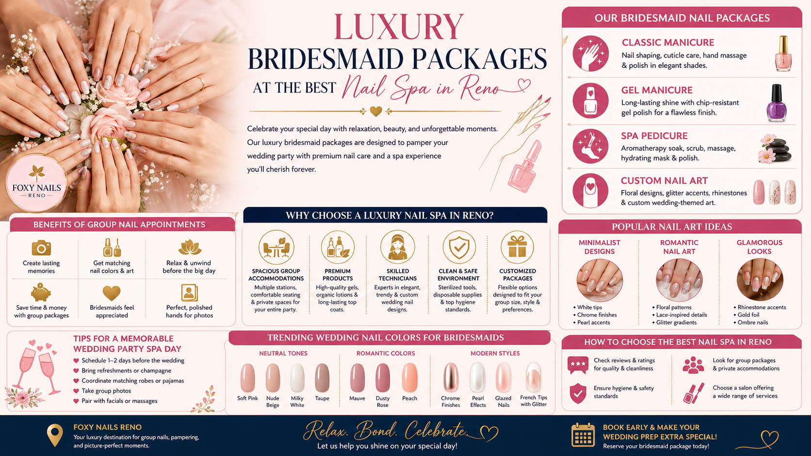 Luxury Bridesmaid Packages at the Best Nail Spa in Reno