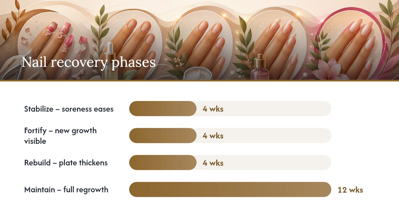 Recovery timeline phases for damaged nails
