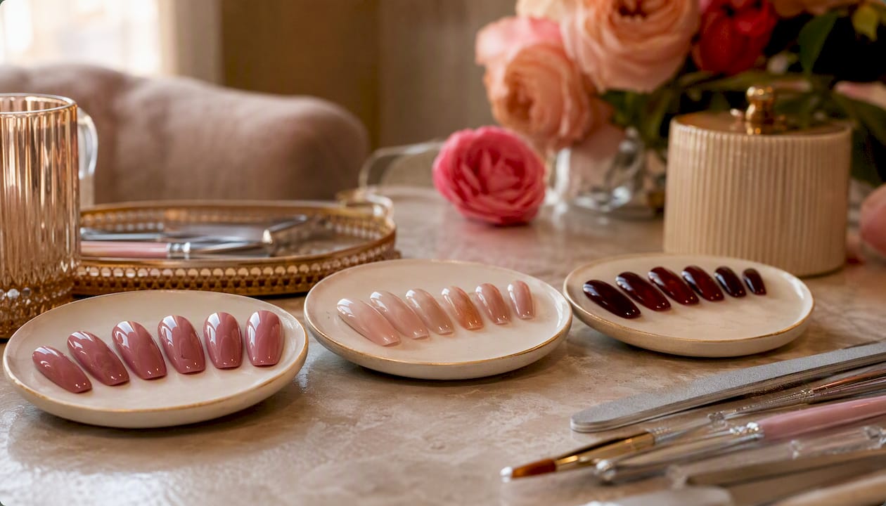 Comparison of gel, acrylic, and regular polish finishes