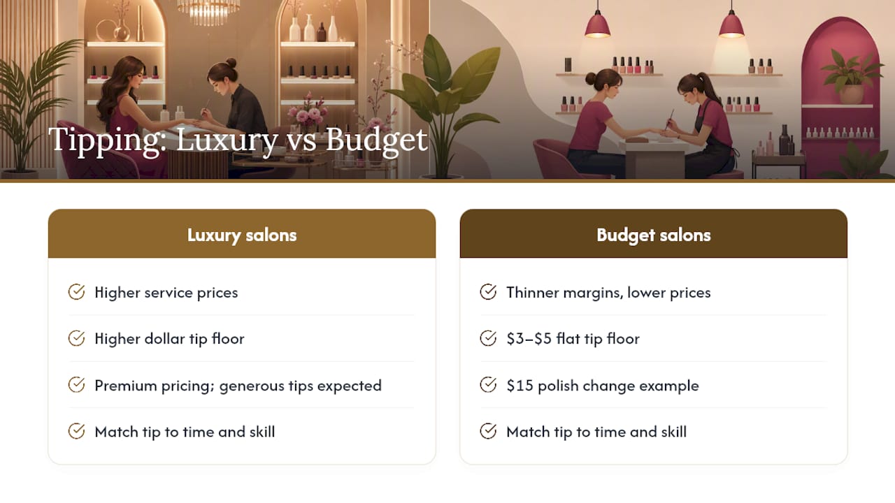 Diagram of US regional nail salon tipping norms