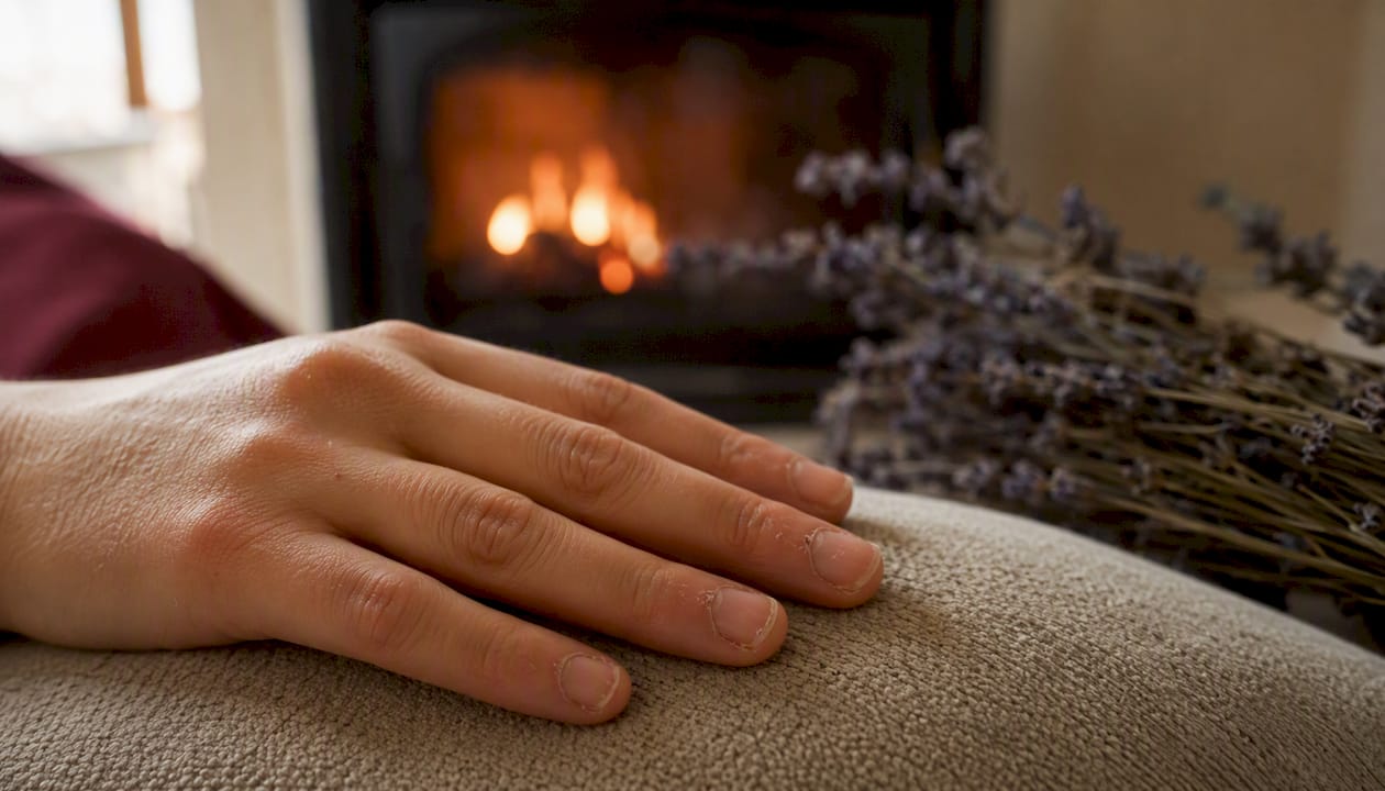 Dry brittle nails with heater vent in background