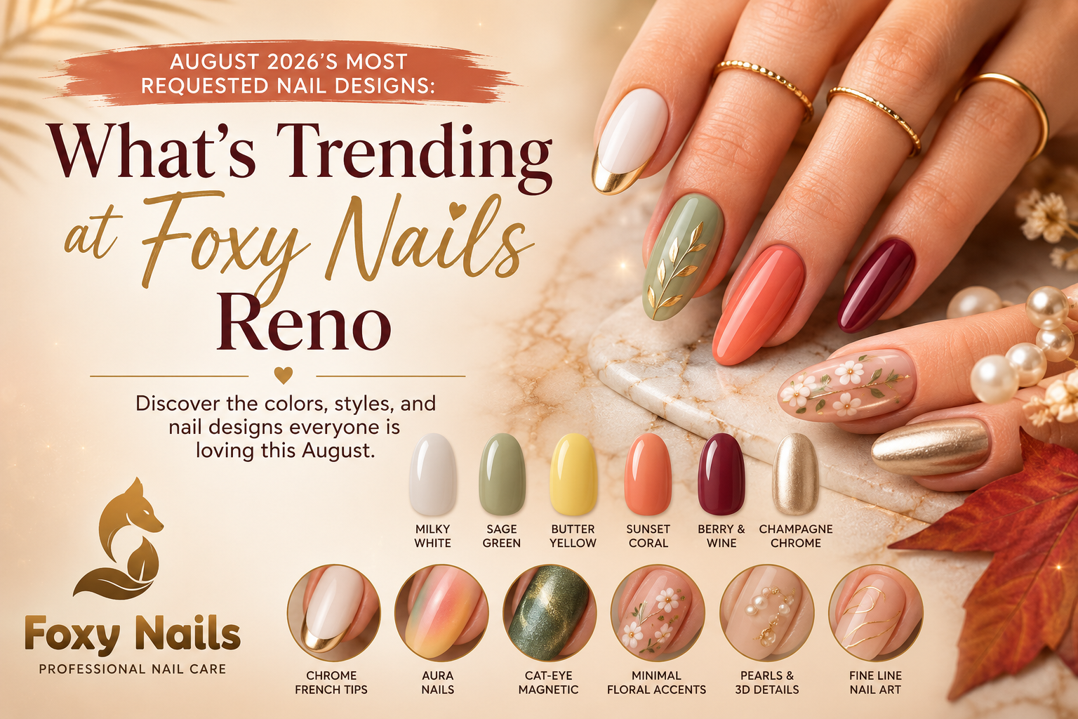 August 2026's Most Requested Nail Designs: What's Trending at Foxy Nails Reno: