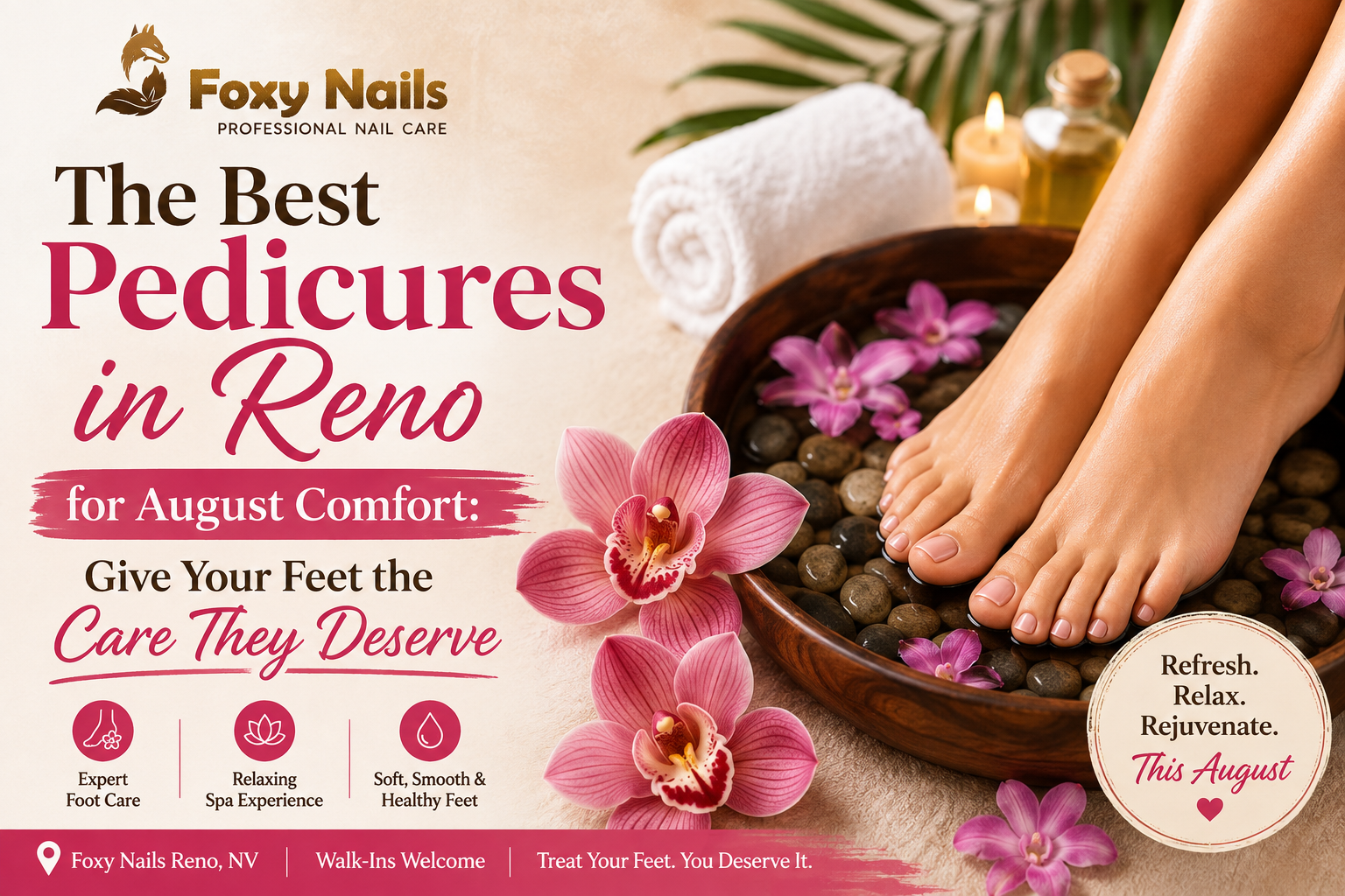 The Best Pedicures in Reno for August Comfort: Give Your Feet the Care They Deserve