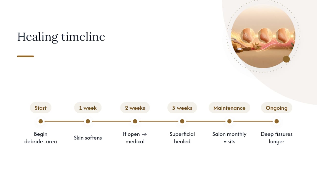 Timeline for cracked heel healing