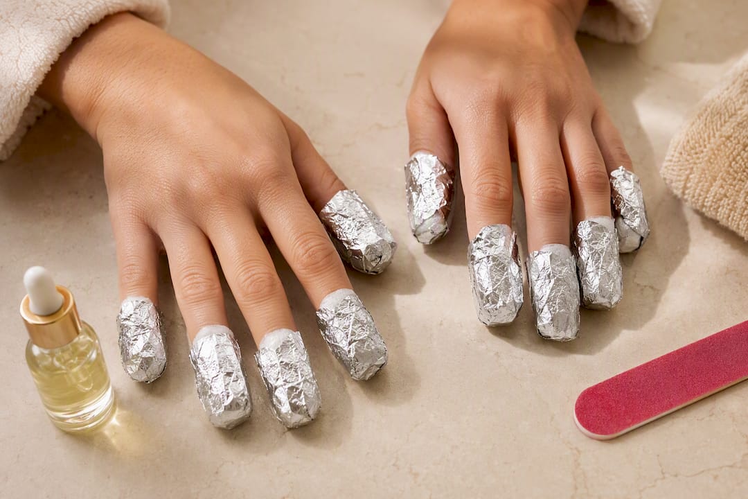 Foil wraps used for dark polish removal
