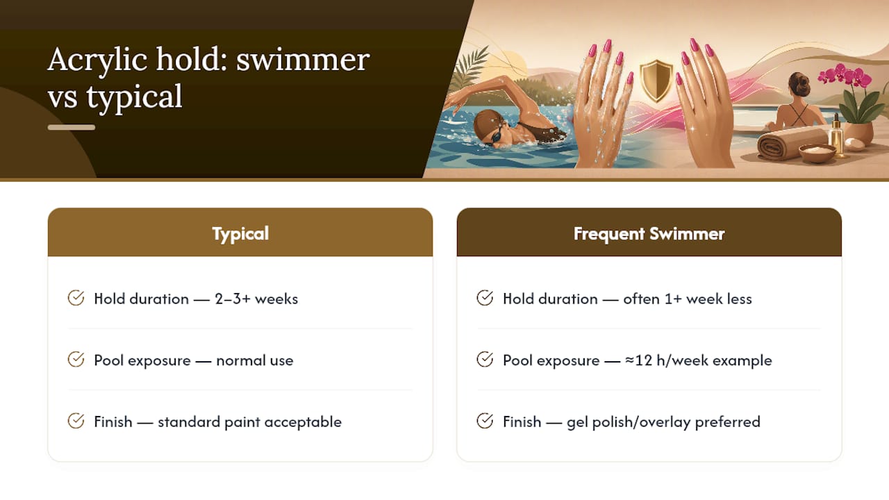 Acrylic wear timeline for frequent swimmers