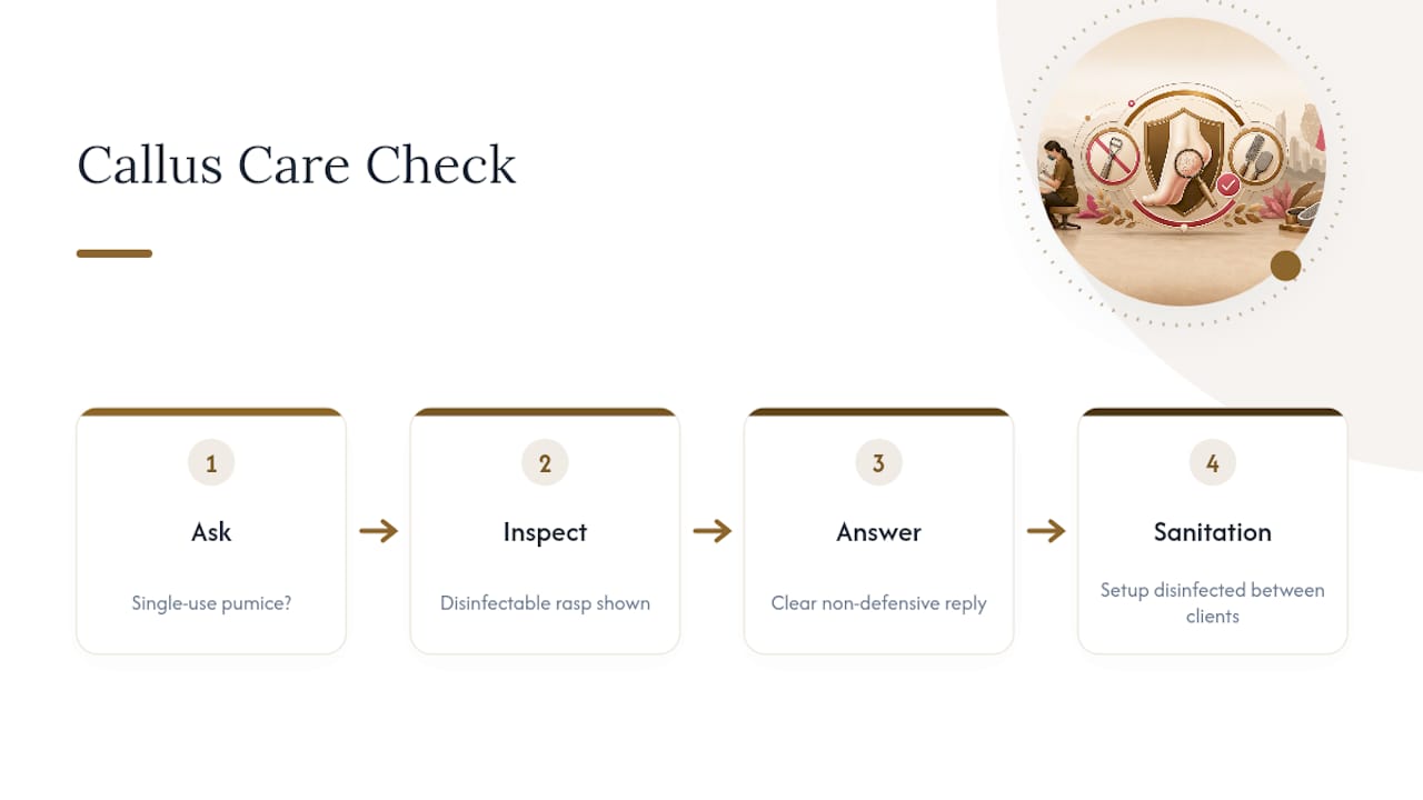 Salon callus tool safety check process