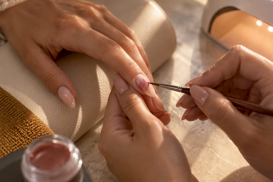 Aplicación de gel blooming con efecto acuarela