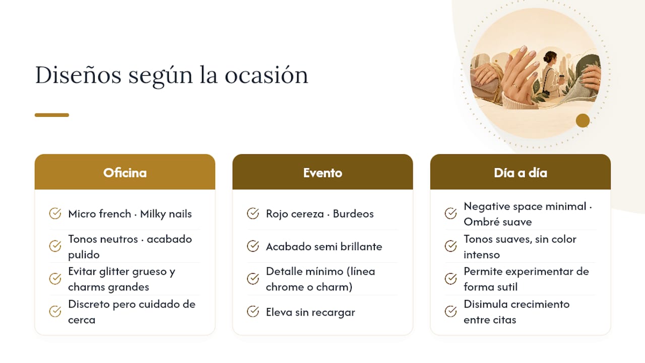 Diseños para uñas cortas según la ocasión