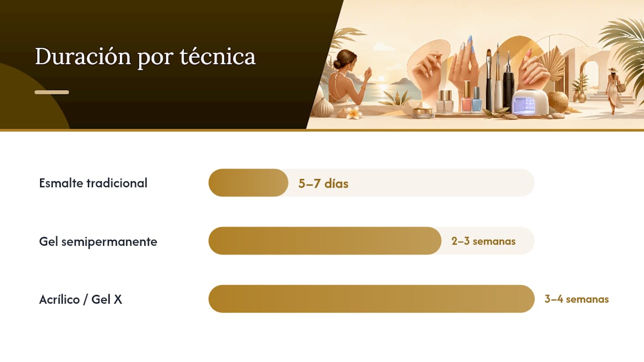 Cuidado y mantenimiento en verano: cuánto dura cada técnica — overview diagram