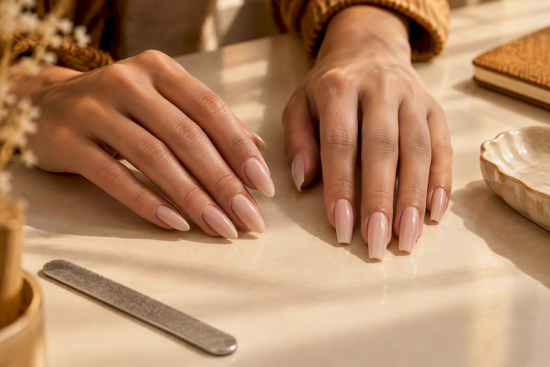 Comparativa visual entre uñas almendra y ballerina