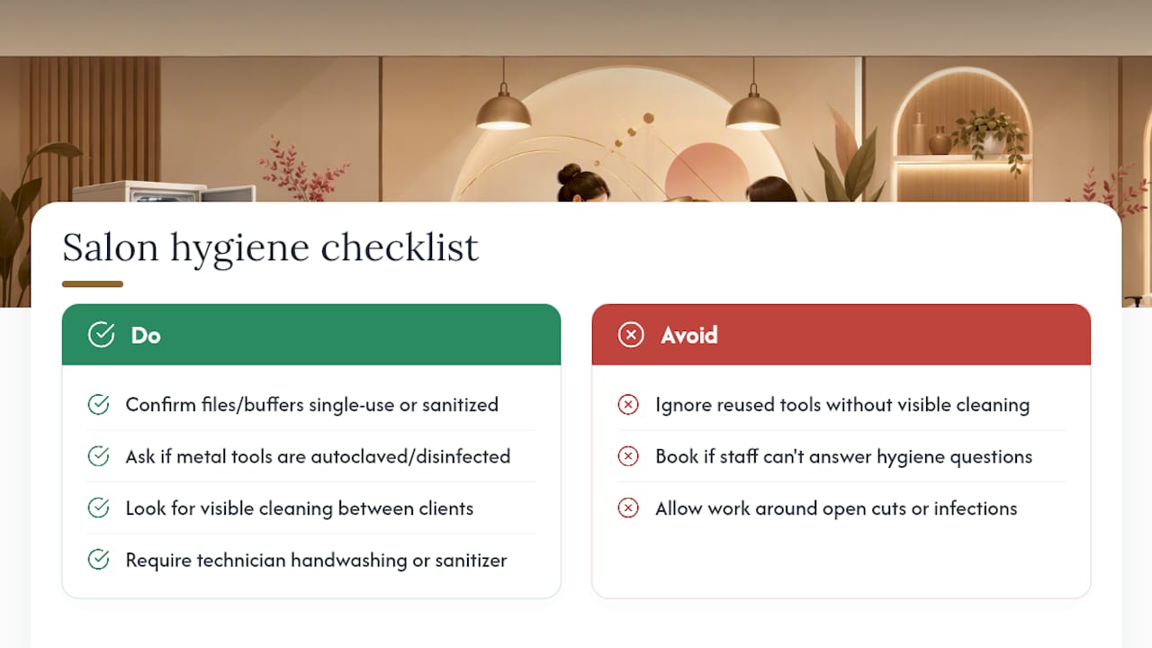 Five manicure salon hygiene checks