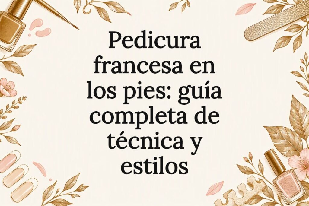 Ilustración decorativa de pedicura francesa