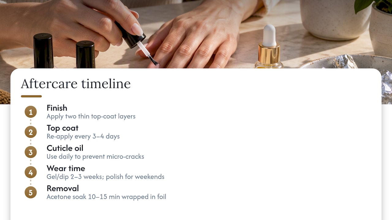 Ombré nail aftercare and removal timeline