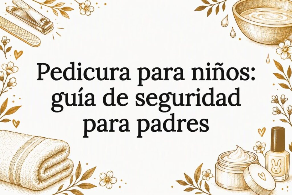 Tarjeta ilustrada sobre seguridad en la pedicura infantil