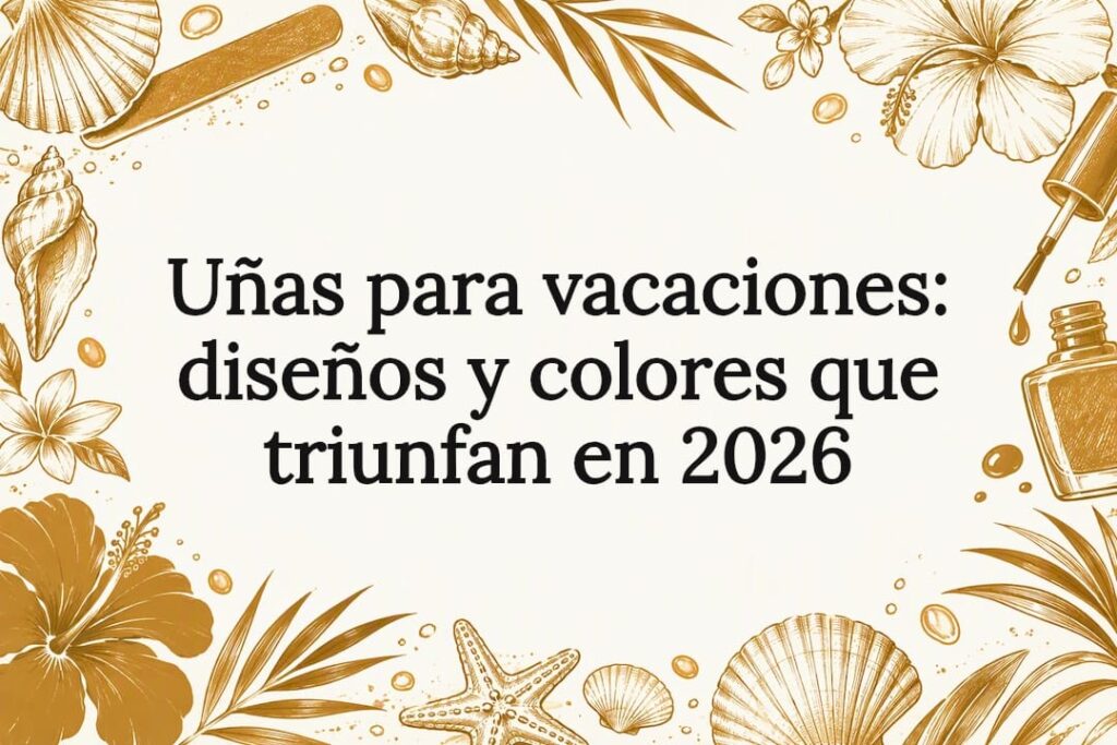 Diseño de uñas ilustrado para vacaciones