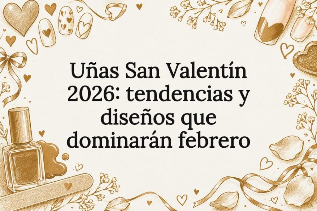 Tarjeta decorativa con diseños de uñas románticos