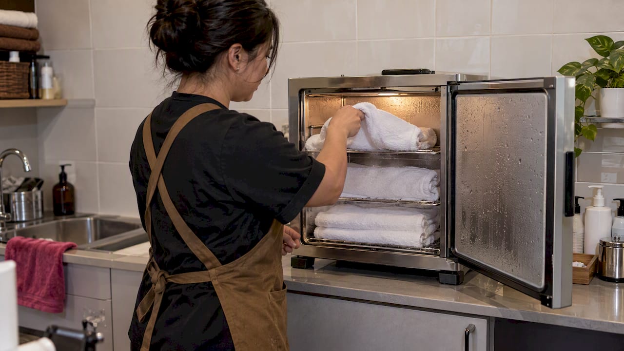 Commercial steamer warming salon towels