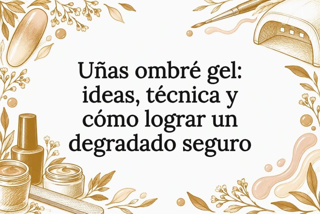 Tarjeta decorativa para uñas con efecto ombré en gel