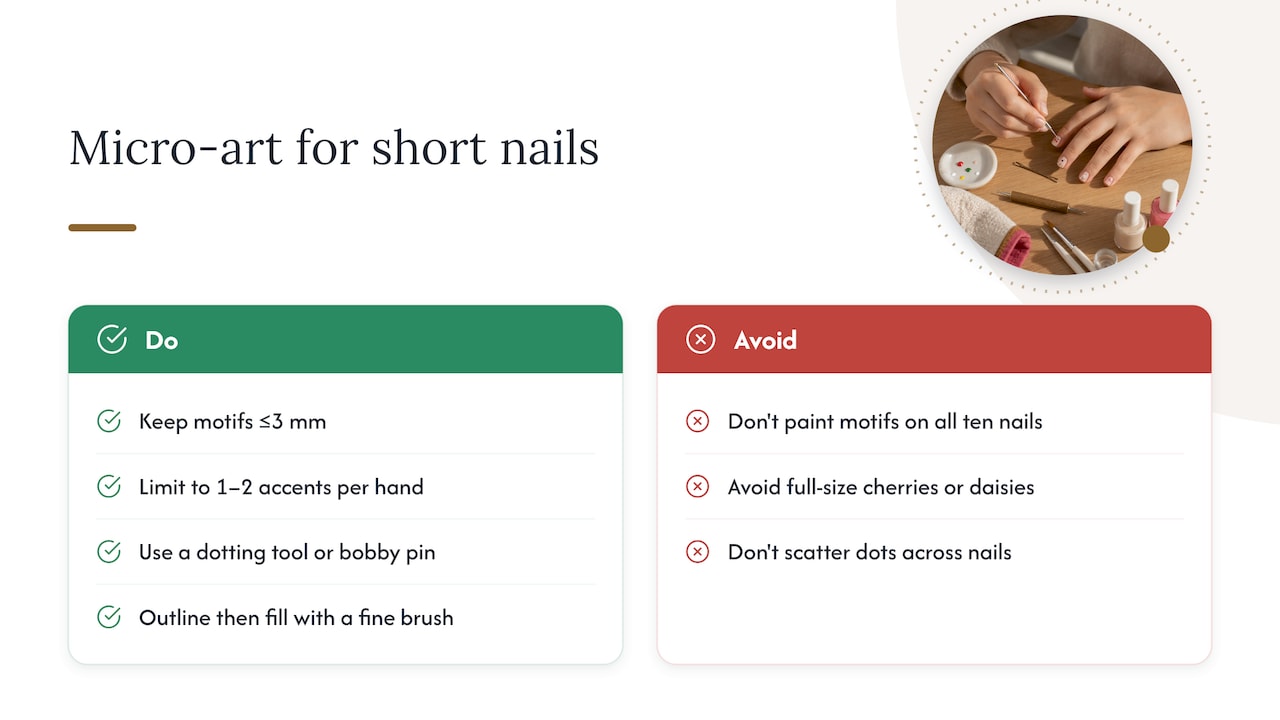 5. Tiny Micro-Art: Fruit, Dots, and Scale — overview diagram