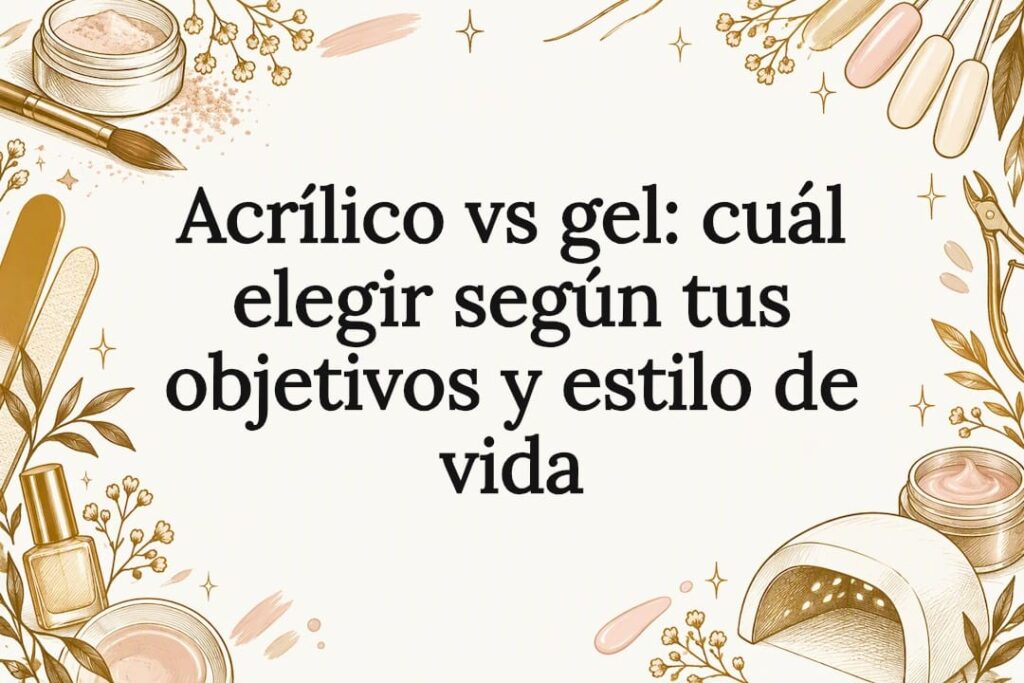Tarjeta ilustrativa sobre uñas acrílicas y de gel