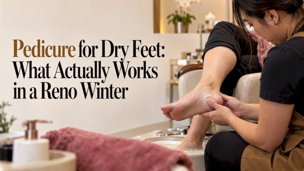 Technician applying balm to a client's dry heel
