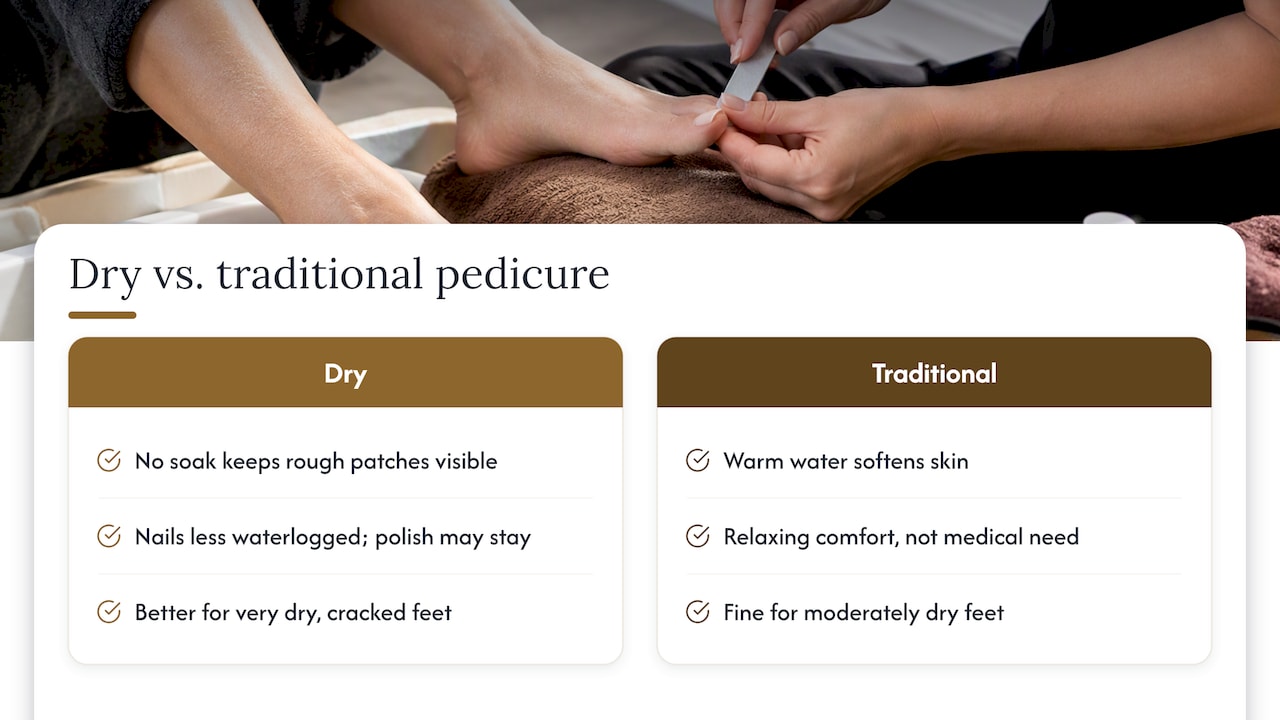 Wet or dry pedicure: which is better for dry skin? — overview diagram
