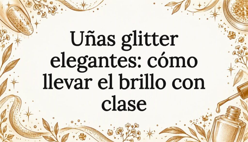 Diseño decorativo de uñas con brillo