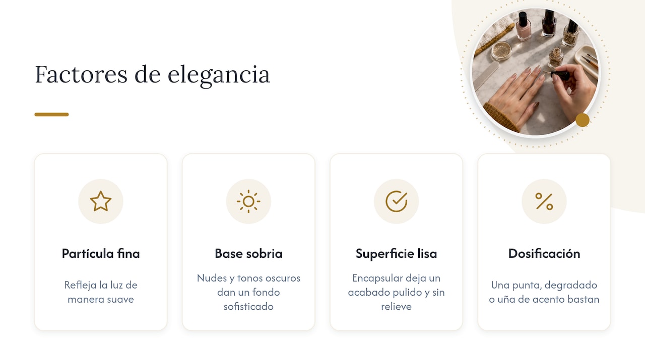 Cuatro factores para un glitter elegante