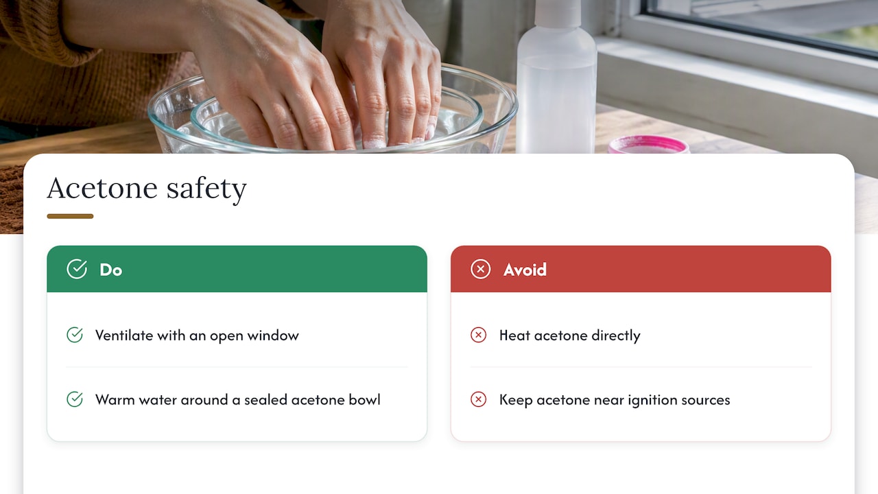 Three key precautions for safe acetone use