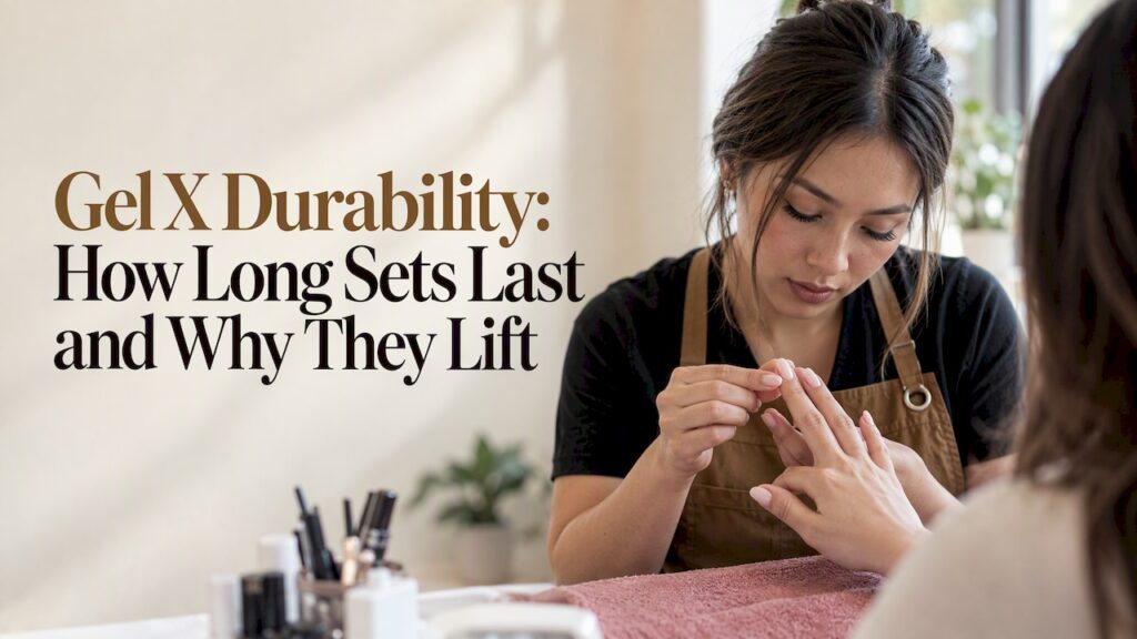 Soft gel extensions inspected for early lifting