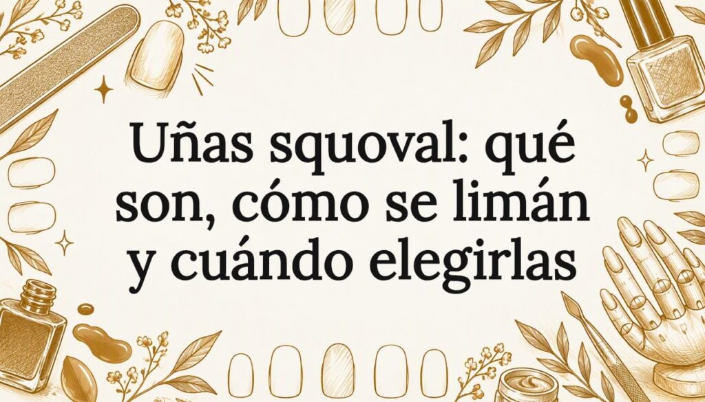 Ilustración decorativa para el título 'uñas squoval'